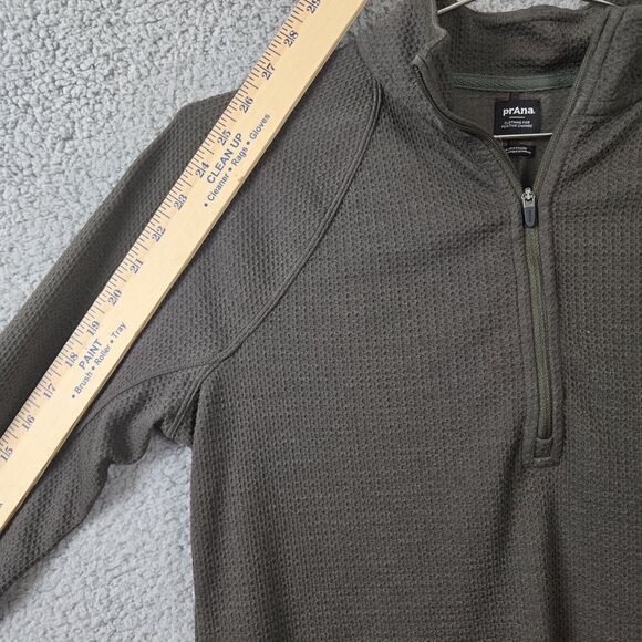 Prana Wensley 1/2 Zip Pullover Waffle Knit Sweatshirt Brown Women's Medium - Picture 6 of 9